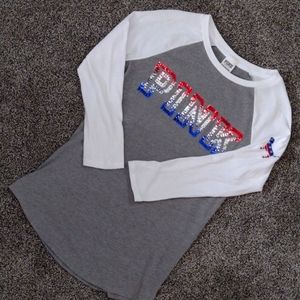 VS PINK BASEBALL TEE